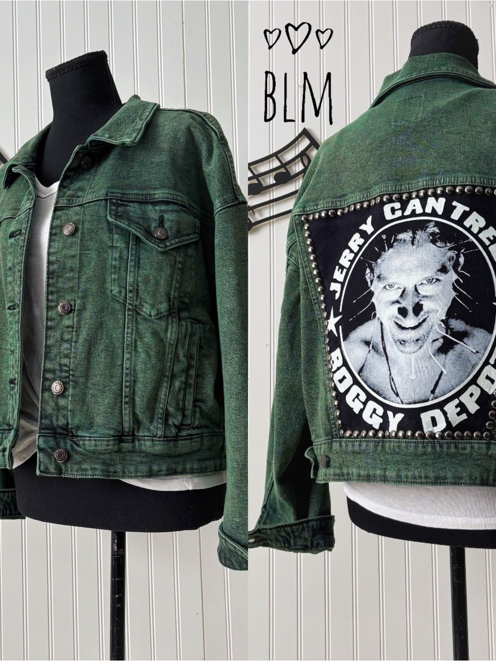 ✨Jerry Cantrell custom acid wash Jean jacket